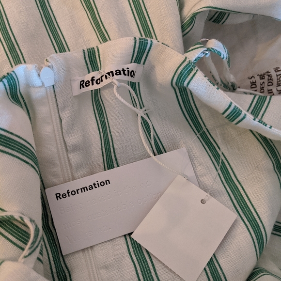 NWT Reformation Eileen Midi Dress Linen Gateau 10 - Picture 5 of 5